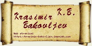 Krasimir Bakovljev vizit kartica